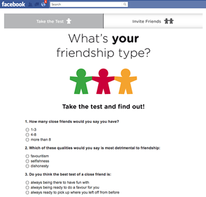 Friendship Quiz Facebook App